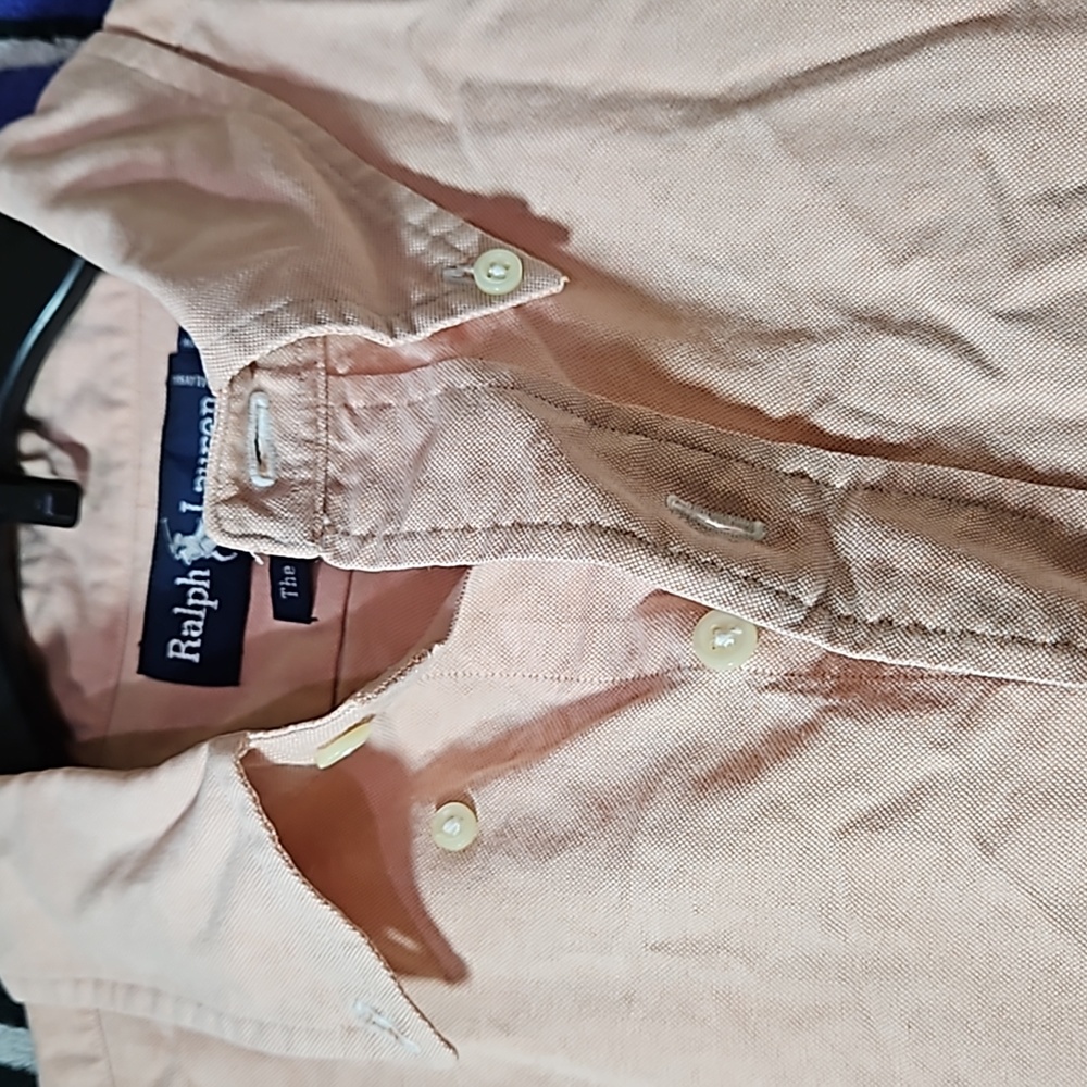 Ralph Lauren Solid Pink Large Button Up Dress Shi… - image 5